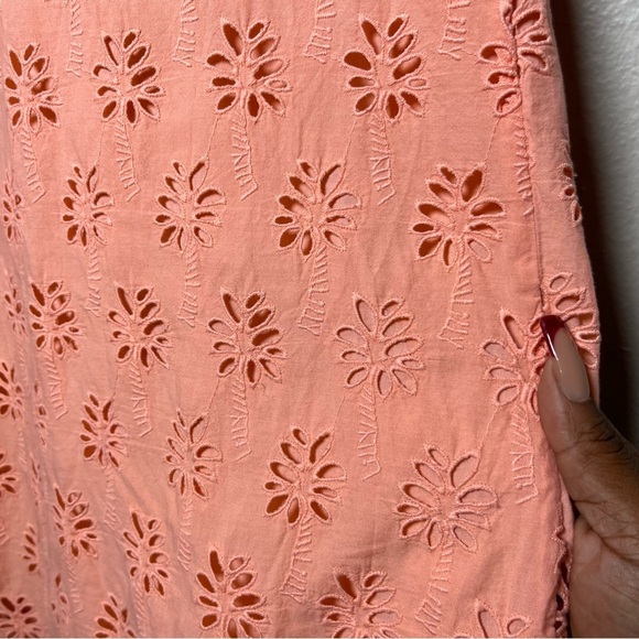 Lilly Pulitzer Women Dress Small Pink Eyelet Tassel Astara Peach Flamingo Palm - Picture 6 of 10